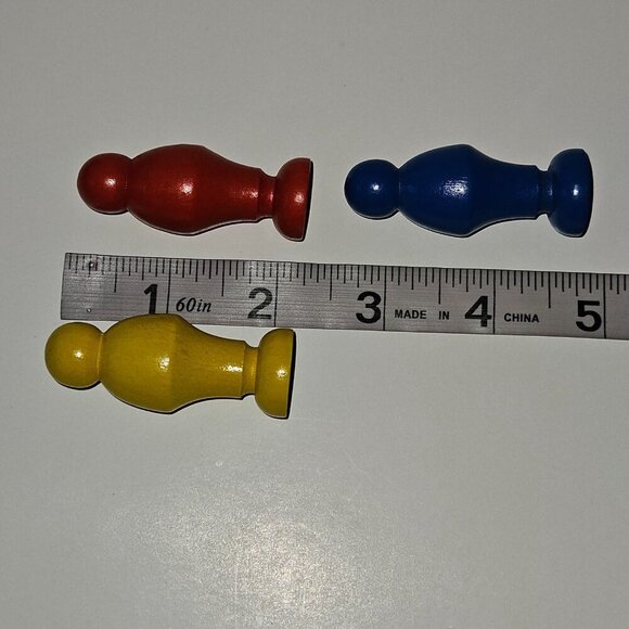 7 Wooden Toy People Figure Lot Railway Train Town Accessories Game Token Primary - Picture 6 of 6